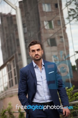 Businessman Walking Stock Photo