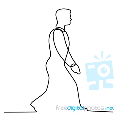 Businessman Walking Continuous Line Stock Image