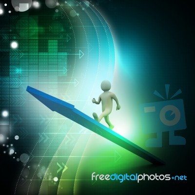 Businessman Walking On Growing Arrow Stock Image