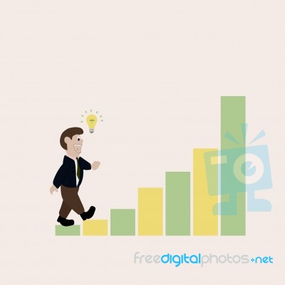 Businessman Walking To Success Stock Image