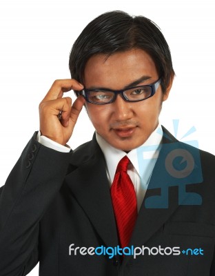 Businessman Wearing Glasses Stock Photo