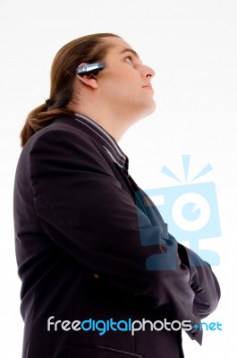 Businessman Wearing Headset Stock Photo