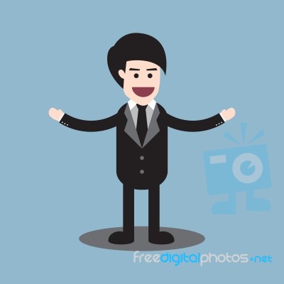 Businessman Welcome Standing Stock Image