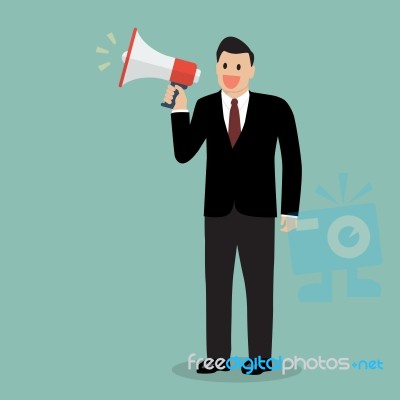 Businessman With A Megaphone Stock Image