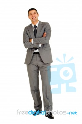 Businessman With Arms Crossed Stock Photo