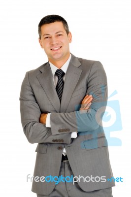 Businessman With Arms Crossed Stock Photo