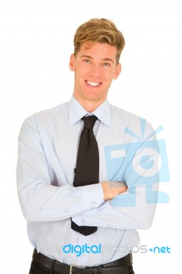 Businessman With Arms Crossed Stock Photo