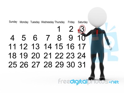 Businessman With Calendar Schedule Stock Image