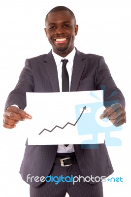 Businessman With Chart Stock Photo