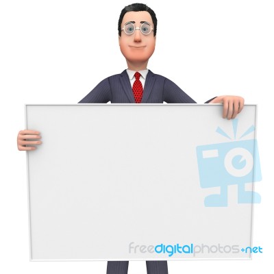 Businessman With Copyscpace Shows Text Space And Announcement Stock Image