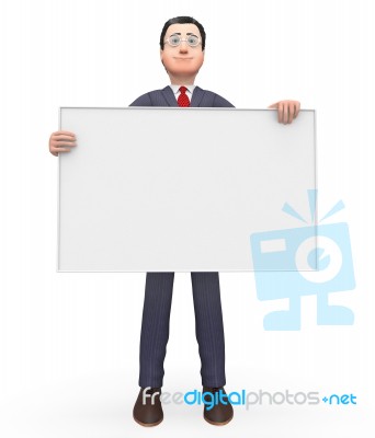 Businessman With Copyscpace Shows Text Space And Blank Stock Image