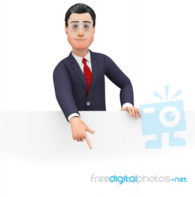 Businessman With Copyspace Indicates Commercial Businessmen And Announce Stock Image