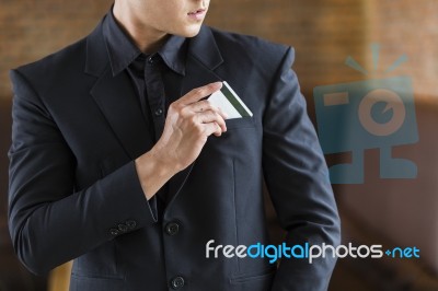 Businessman With Credit Card Stock Photo