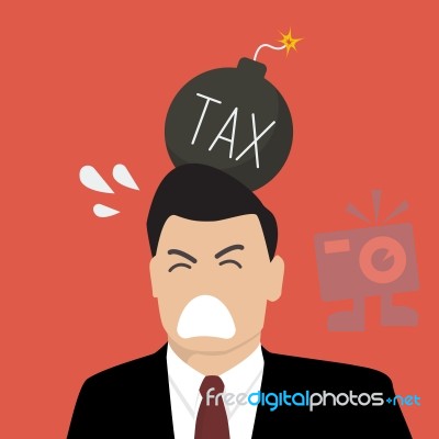 Businessman With Debt Bomb On His Head Stock Image