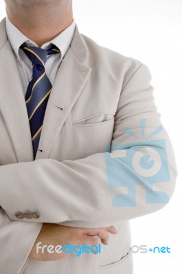 Businessman With Folded Hands Stock Photo