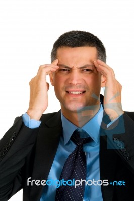 Businessman With Headache Stock Photo