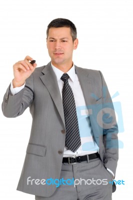 Businessman With Marking Pen Stock Photo