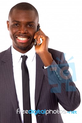 Businessman With Mobile Stock Photo