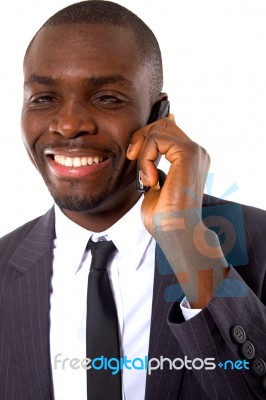 Businessman With Mobile Stock Photo