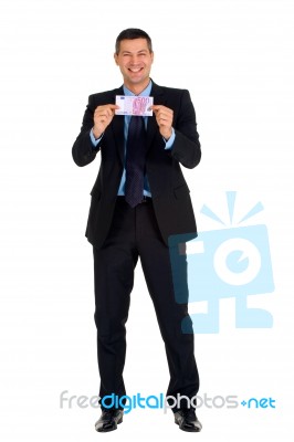 Businessman With Money Stock Photo