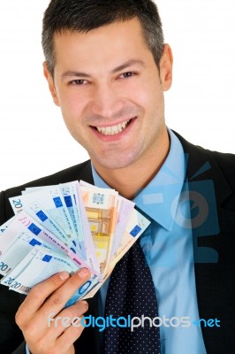 Businessman With Money Stock Photo