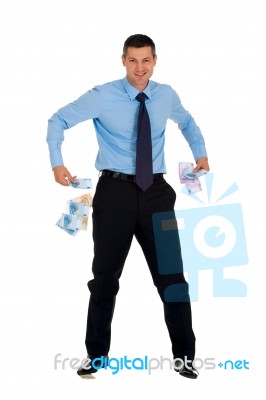 Businessman With Money Stock Photo