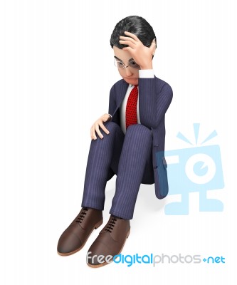 Businessman With Problems Shows Difficult Situation And Businessmen Stock Image