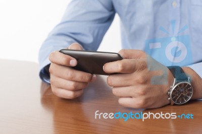 Businessman With Smartphone Stock Photo