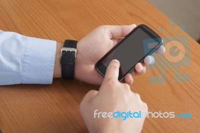 Businessman With Smartphone Stock Photo