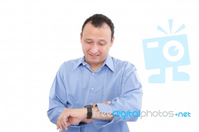 Businessman With Swatch, Isolated On White Stock Photo