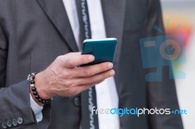 Businessman With The Smart Phone Stock Photo