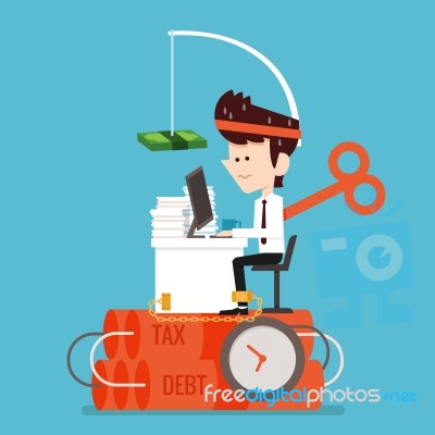 Businessman Working Stressed Stock Image