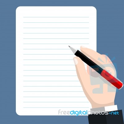 Businessman Writing Note- Flat Design Stock Image