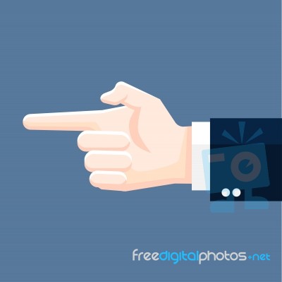 Businessmen Hand Pointing- Flat Design Stock Image