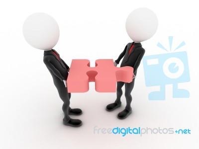 Businessmen With Puzzle Stock Image