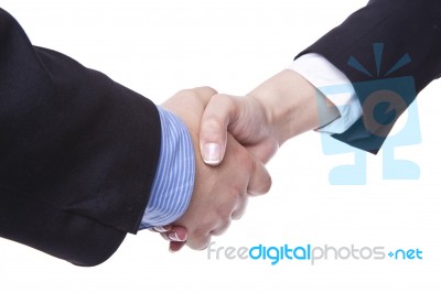 Businesspeople handshaking Stock Photo