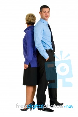 Businessperson With Back To Back Stock Photo