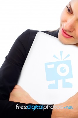 Businesswoman Holding File Stock Photo