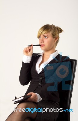 Businesswoman In Office Stock Photo