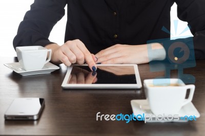 Businesswoman Is Checking Up Candidate Cw Stock Photo