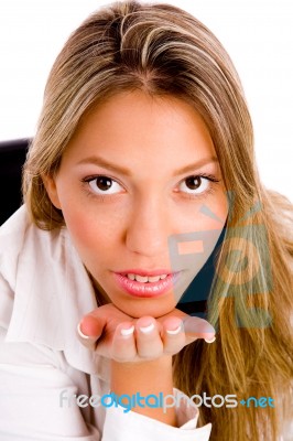 Businesswoman Looking Forward Stock Photo