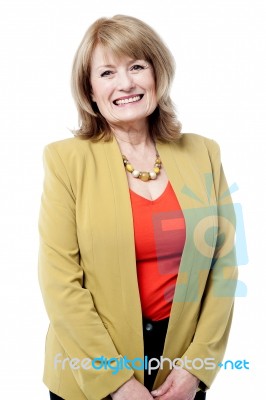 Businesswoman Posing To Camera Stock Photo