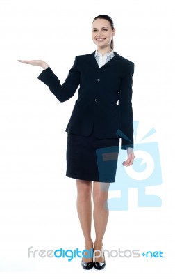 Businesswoman Showing Copyspace Stock Photo