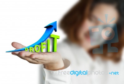 Businesswoman Shows Success Graph Stock Photo