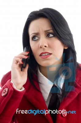 Businesswoman Talking Over Phone Stock Photo