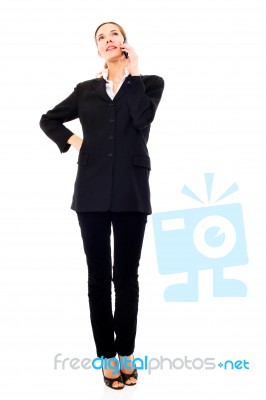 Businesswoman With Mobile Stock Photo