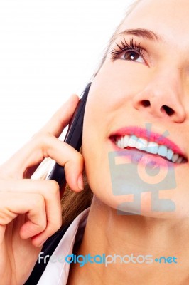 Businesswoman With Phone Stock Photo