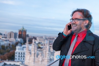 Bussines Man Talking By Phone Stock Photo