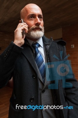 Bussiness Man Talking By Phone Stock Photo