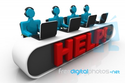 Busy Call Center Operators In A Modern Office Stock Image